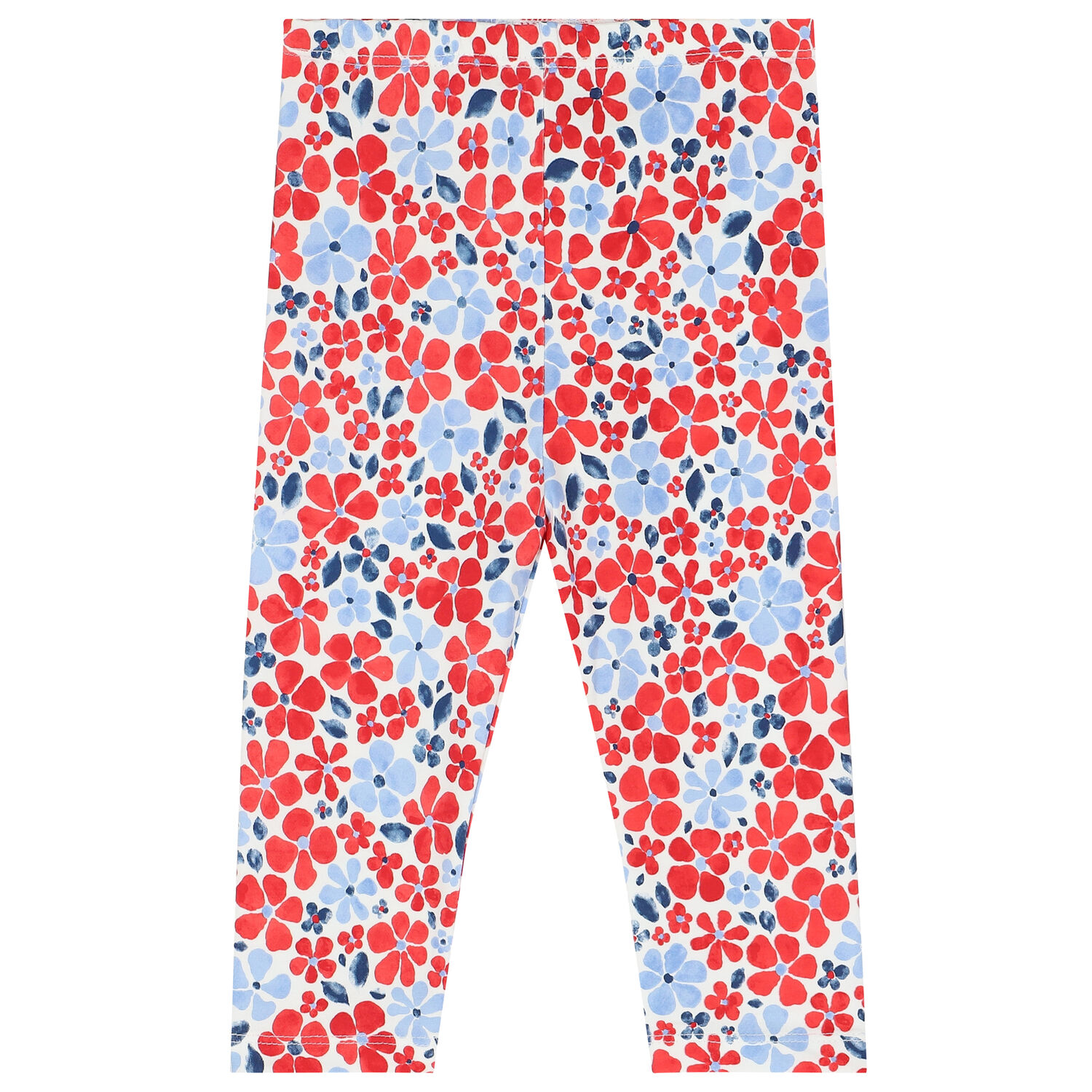 Younger Girls White, Blue & Red Leggings Set, 1, hi-res image number null